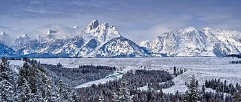 Grand Tetons winter, backgrounds HD wallpaper