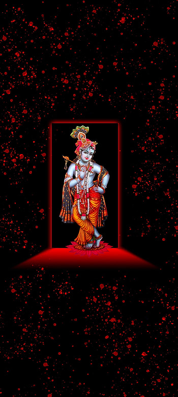 Krishna UX, red, magenta, hindu, god HD phone wallpaper