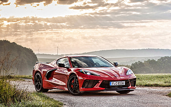 2022, Chevrolet Corvette Stingray, , front view, exterior, new red Corvette Stingray, American sports cars, Chevrolet HD wallpaper