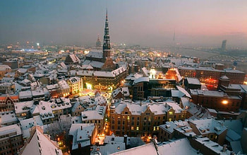 Winter in Riga, Latvia, winter, Latvia, cityscape, Riga HD wallpaper