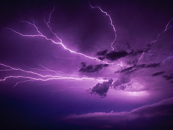 purplelightning.jpg, weather, lightning, nature HD wallpaper