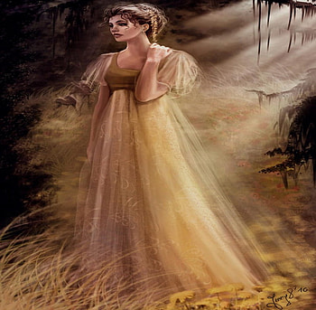 Chelsea, abstract, sunlight, fantasy, girl, forest, beauty HD wallpaper