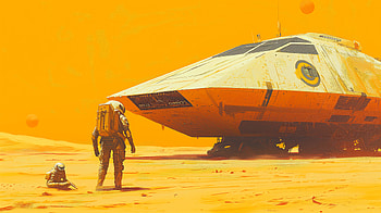 Desert Planet Sci-Fi Spaceship, Sci Fi, spaceship, desert planet, astronaut, desert HD wallpaper