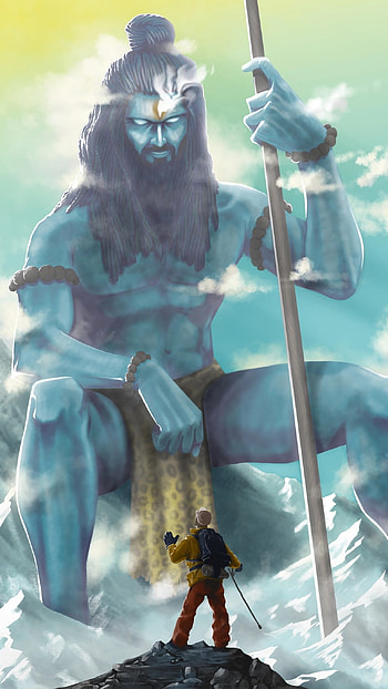 Mahakal Live, Huge Statue, Lord Shiva, painting HD phone wallpaper