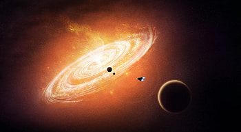 Planets, Universe, Shuttle, Circles, Shine, Light, Funnel HD wallpaper