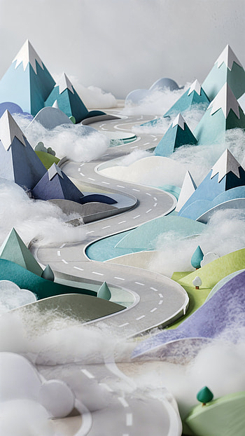 Misty Mountain Pass — Dreamy , Road, Landscape HD phone wallpaper