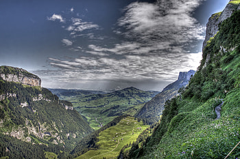 Nature, Mountains, Clouds, Rocks, View, Gorge HD wallpaper