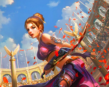 Fantasy Girl, fantasy, art, arena, woman, beauty HD wallpaper