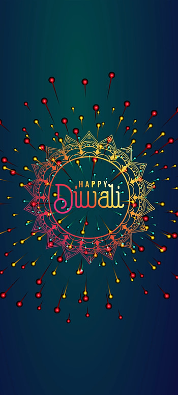 Happy Diwali Fireworks, electric blue, art, festival HD phone wallpaper