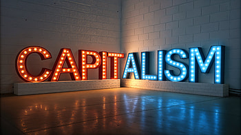 Illuminating Capitalism: A Ultra, Capitalism, neon lights HD wallpaper
