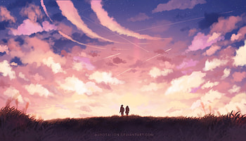 Couple Meet, love, couple, artist, artwork, digital-art, deviantart HD wallpaper