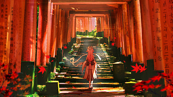Yae Miko Guuji Genshin Impact HD wallpaper