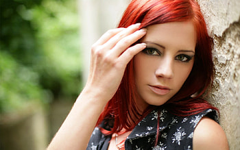 Ariel, model, red, beautiful, people, hair HD wallpaper