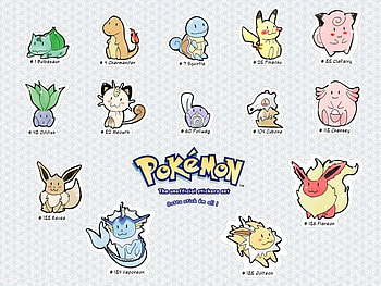 Pokemon, stickers, eevee, bulbasaur HD wallpaper