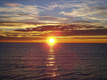 Sunset, sky, nature, water HD wallpaper