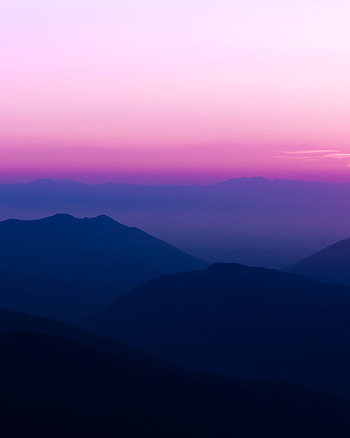 Sunset, horizon, adorable, mountains HD phone wallpaper