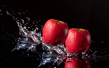 Apple Splash, apple, food, graphy, splash HD wallpaper