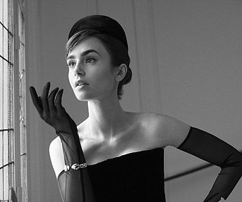 Black & White, Celebrity, Lily Collins HD wallpaper