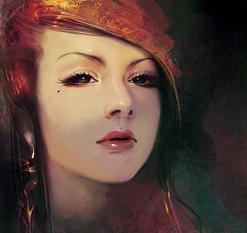 Monika, face, girl, fantasy, wenjun ln HD wallpaper