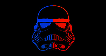 Stormtrooper Blue Red Mask Minimal , stormtrooper, star-wars, minimalism, minimalist HD wallpaper