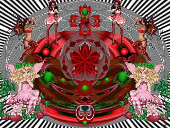 Cherry and Strawberry, eye candy, abstract, 3d, fractal, collage HD wallpaper