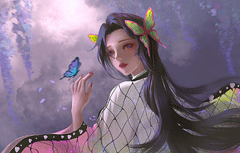 Fantasy girl, yixue, girl, butterfly, fantasy, art HD wallpaper