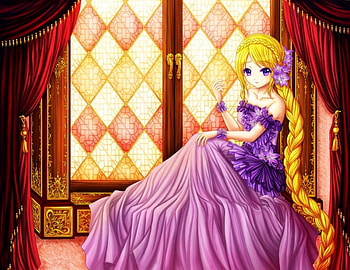 Rapunzel, blond hair, blonde, fairy tales, purple eyes, nice, maiden, blonde hair, female, sexy, sweet, gorgeous, hot, girl, disney, anime girl, anime, pretty, lovely, cartoon, cute, dress, long hair, beauty, lady, , braids, blond, beautiful, curtain, elegant, walt disney, gown HD wallpaper
