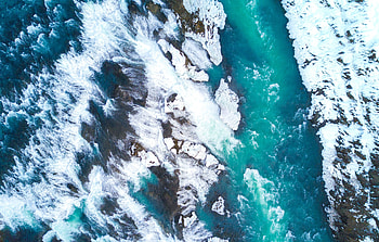 Gullfoss, waterfalls, iceland, river, aerial view HD wallpaper