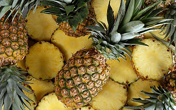 Fruits, Food, Background, Pineapples, Slices, Lobules HD wallpaper