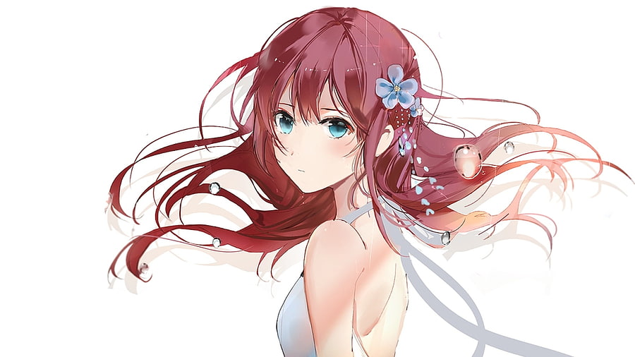 Blue eye, anime girl, beautiful HD wallpaper