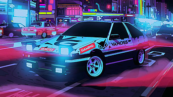 Cyberpunk Car Neon City Run , cyberpunk, cars, artist, artwork, digital-art HD wallpaper