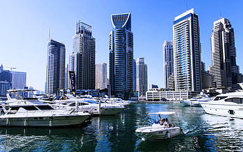 Building, , Dubai, Boat, Harbor, Sea, Skyscraper, Yacht, Cities HD wallpaper