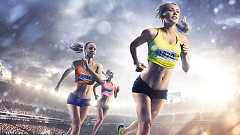 Female athlete, Running track, Strength and grace, Athletic prowess HD wallpaper