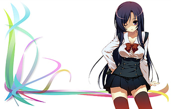 Kotonoha Katsura, Anime Girl, School Days, Purple Hair, Katsura, Anime, Seifuku, Wink, Purple Eyes, School Uniform, Long Hair, Big Eyes, Kotonoha HD wallpaper