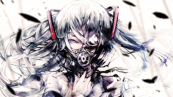 Hatsune miku, mask, artwork HD wallpaper