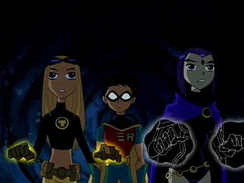 Teen Titans Raven, Terra and Robin HD wallpaper