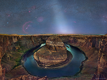 A Zodiacal Sky over Horseshoe Bend, river, fun, cool, nature, horseshoe bend, stars HD wallpaper