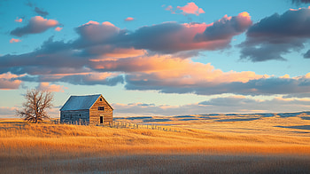 Quad Prairie Barn — North American Plains, North America, landscape, barn HD wallpaper