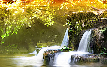 Landscape, Waterfalls HD wallpaper