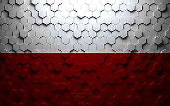 Flag of Upper Austria, honeycomb art, Upper Austria hexagons flag, Upper Austria, 3d hexagons art, Upper Austria flag HD wallpaper