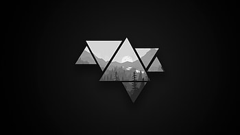 Mountains Triangle Shapes , triangle, shapes, dark, black, artist, artwork, digital-art HD wallpaper