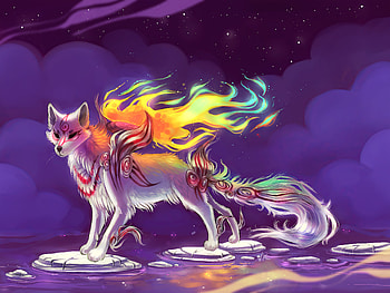 Magical Fox , fox, artist, artwork, digital-art, deviantart HD wallpaper