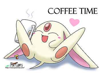 mokona coffee, cute, happy, smiley, lovely HD wallpaper