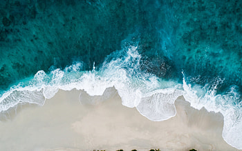beach top view, coast top view, waves, ocean, sea, sand, vacation, travel HD wallpaper