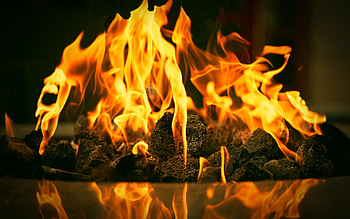 fire, hearth, burning coals, close-up, fire flames, flame, background with fire, fiery texture, flames, fire textures HD wallpaper