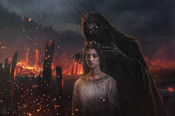 Dark Fantasy, dark, fantasy, artist, artwork, digital-art, skull, grim-reaper HD wallpaper
