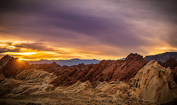 Rocky mountains, nature, sunset HD wallpaper