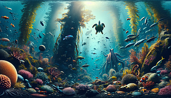 Vibrant Marine Ecosystem, marine life, ocean, underwater, coral reef, sea turtle HD wallpaper