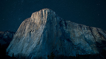 El Captain Meadow Under A Starry Night Sky, star, night, sky, mountains, mountain, nature HD wallpaper