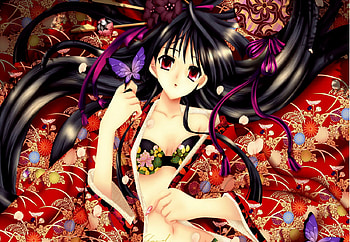 look at me, sexy, kimono, fanart, cute, girl HD wallpaper